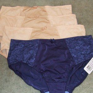 4 Goddess YVETTE mid rise brief panties LOT XL